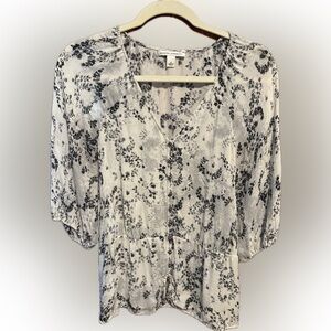 Banana Republic SILK Blouse Sz S Chic Coquette Versatile Feminine Boho